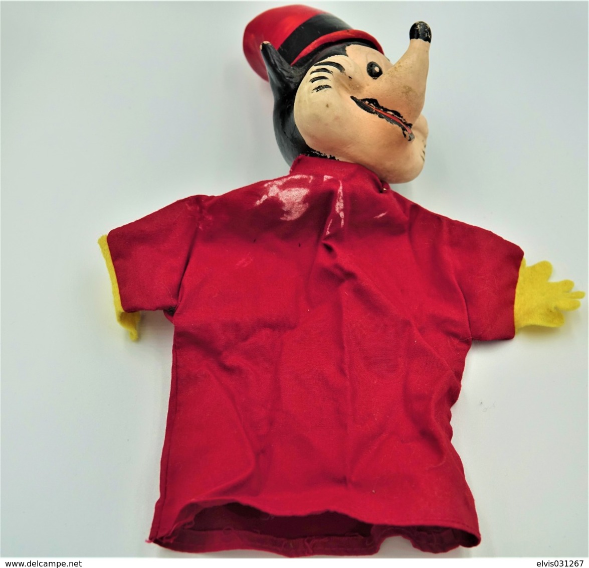 Vintage HAND PUPPET : WALT DISNEY DOLLS GAUMEL BELGIUM: LITTLE BAD WOLF -  RaRe - 1960's - Marionnette - Collectible - Marionnettes