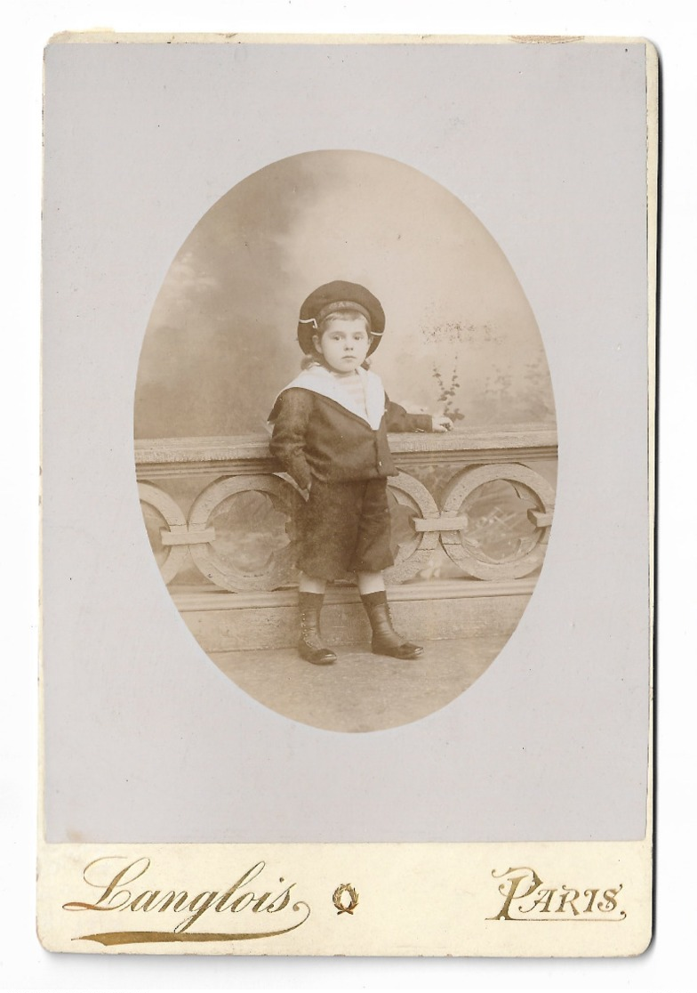 Enfant Costume Marin    Photo  LANGLOIS  Paris    11 X 16.5 Cm     Port France 1,80€ - Antiche (ante 1900)