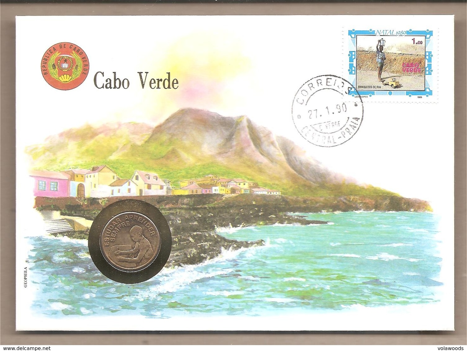 Capo Verde - Busta Commemorativa Con Moneta Da 1 Scudo - 1990 - Capo Verde