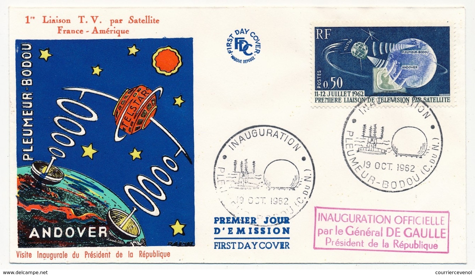 FRANCE => 4 Enveloppes FDC - Pleumeur Bodou / PJ Et Inauguration - 29 Sept 1962 Et 19 Oct 1962 - Telekom