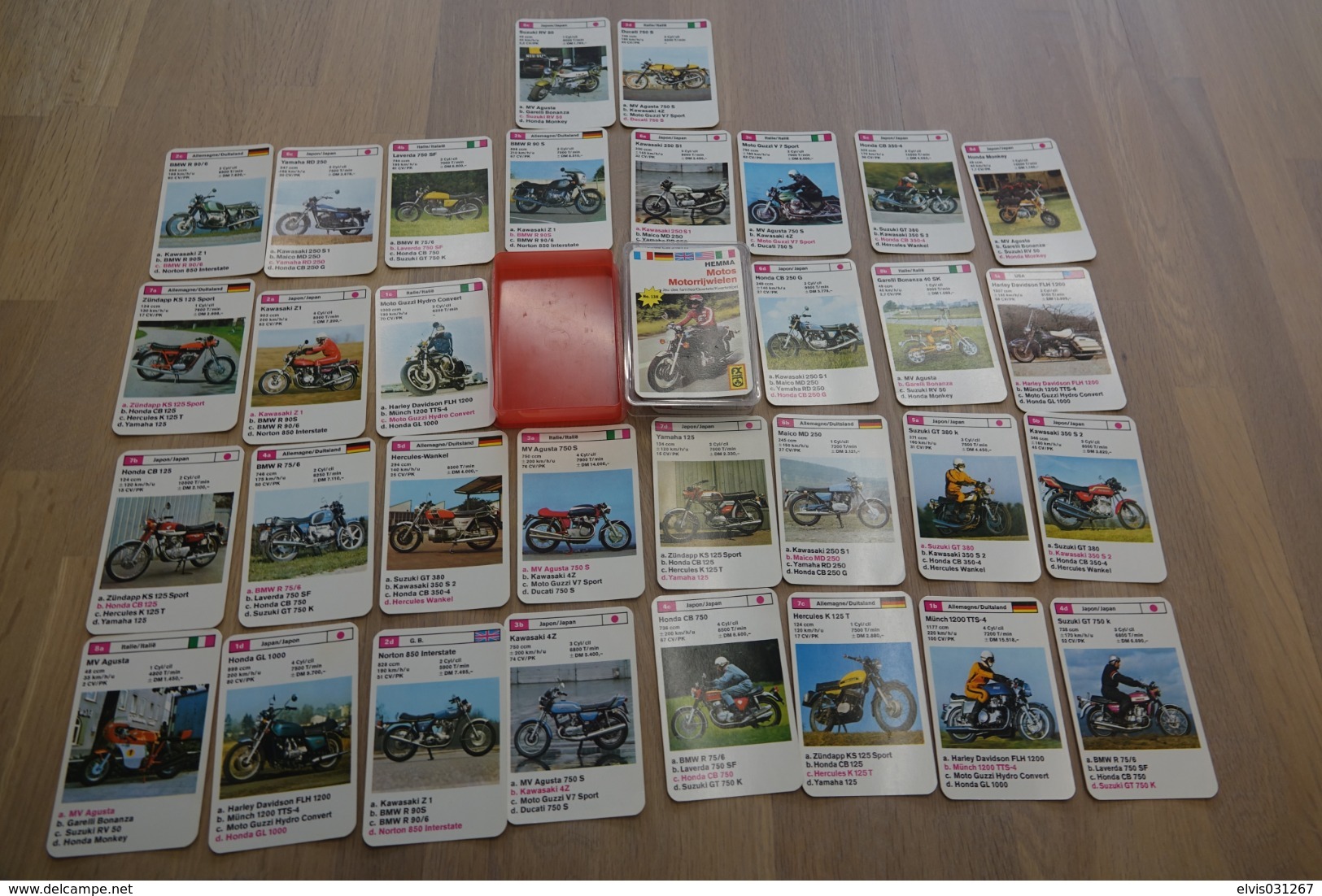 Speelkaarten - Kwartet, Motos Motorrijwielen, Nr 138, FX Schmid - Hemma , *** - Vintage - Kartenspiele (traditionell)