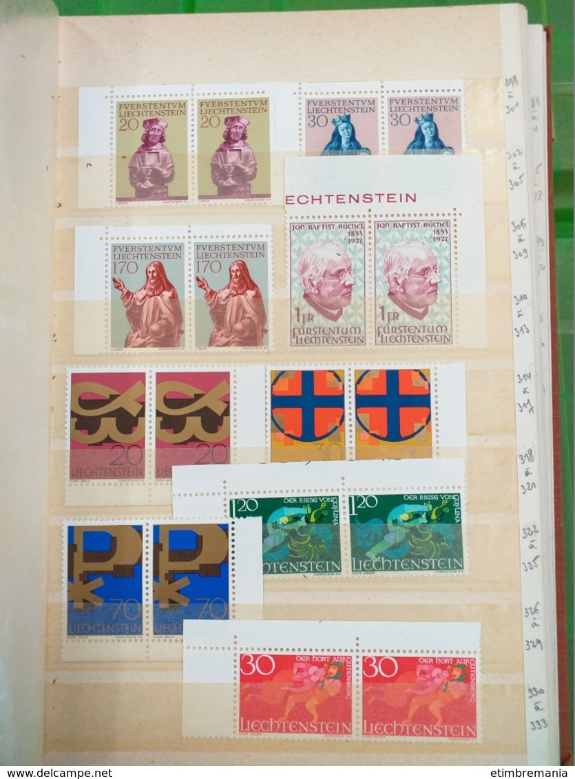 LOT N° 1166 LIECHENSTEIN + SUISSE et divers un lot de 3 classeurs  neufs ** et quelques obl.