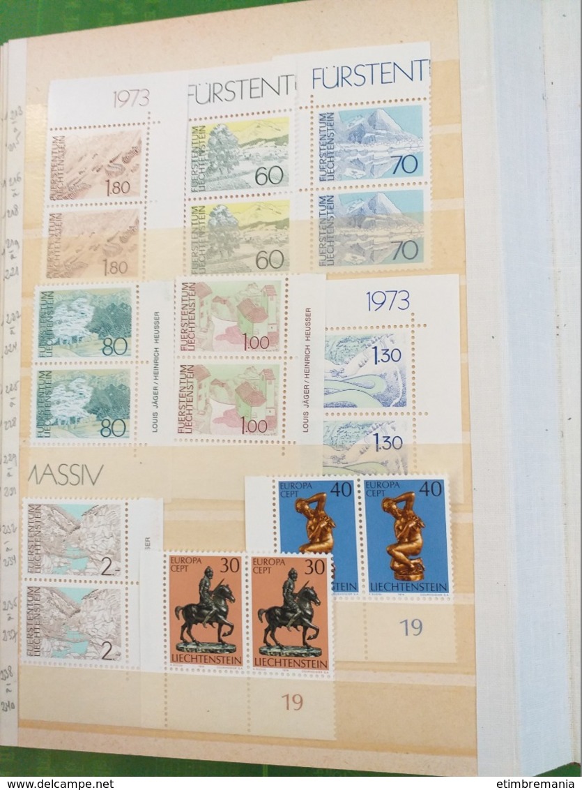 LOT N° 1166 LIECHENSTEIN + SUISSE et divers un lot de 3 classeurs  neufs ** et quelques obl.