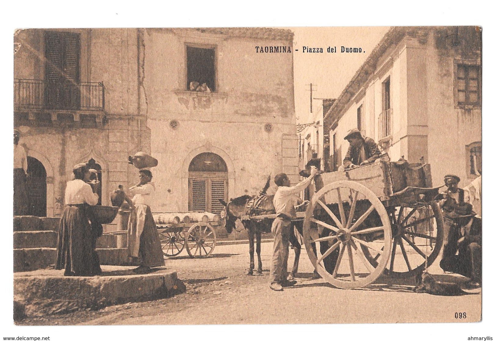 Taormina Piazza Del Duomo Venditori Place De La Cathédrale - Autres & Non Classés