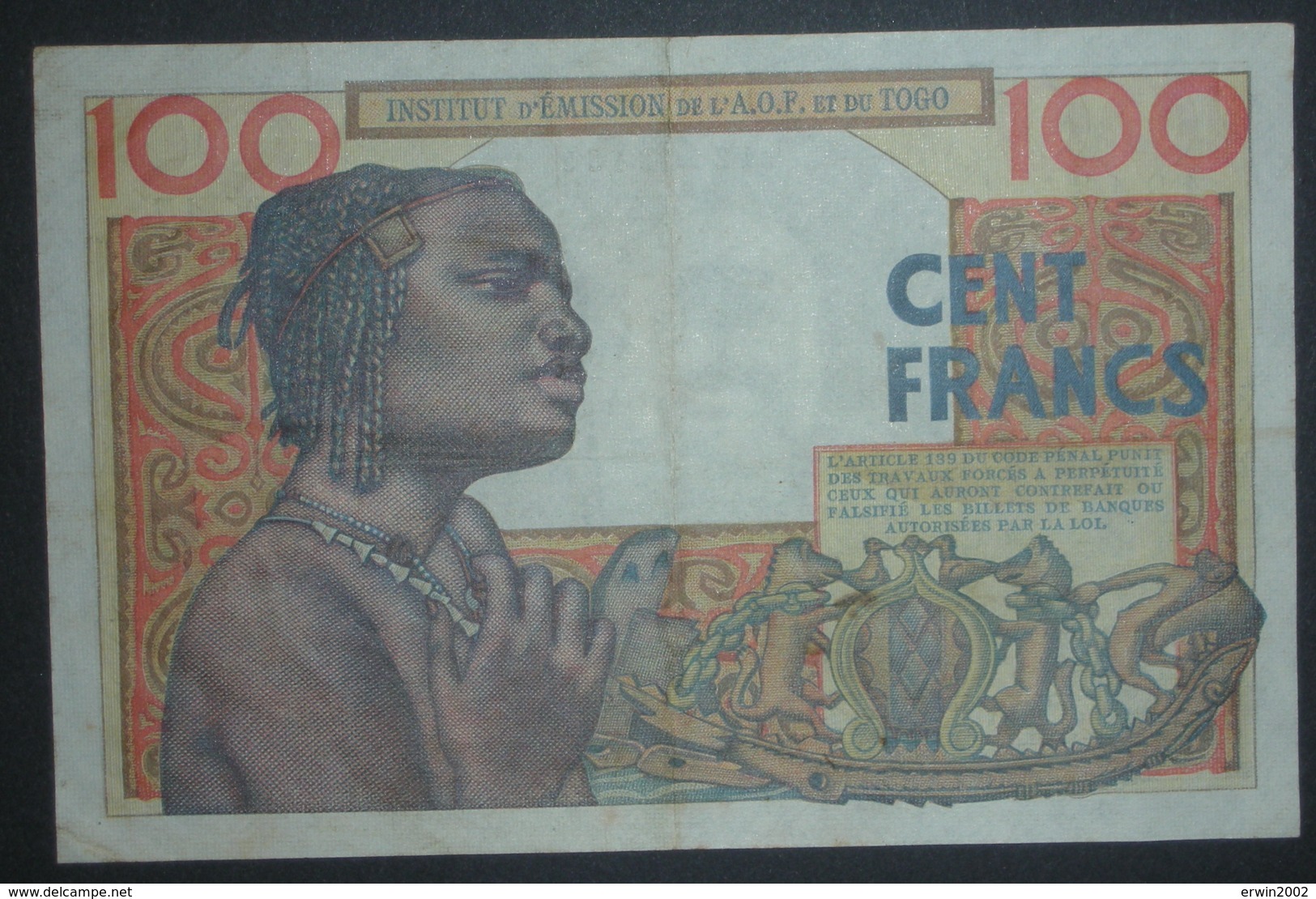 100 Francs A.O.F. Togo 23-10-1956 TTB+ - Togo