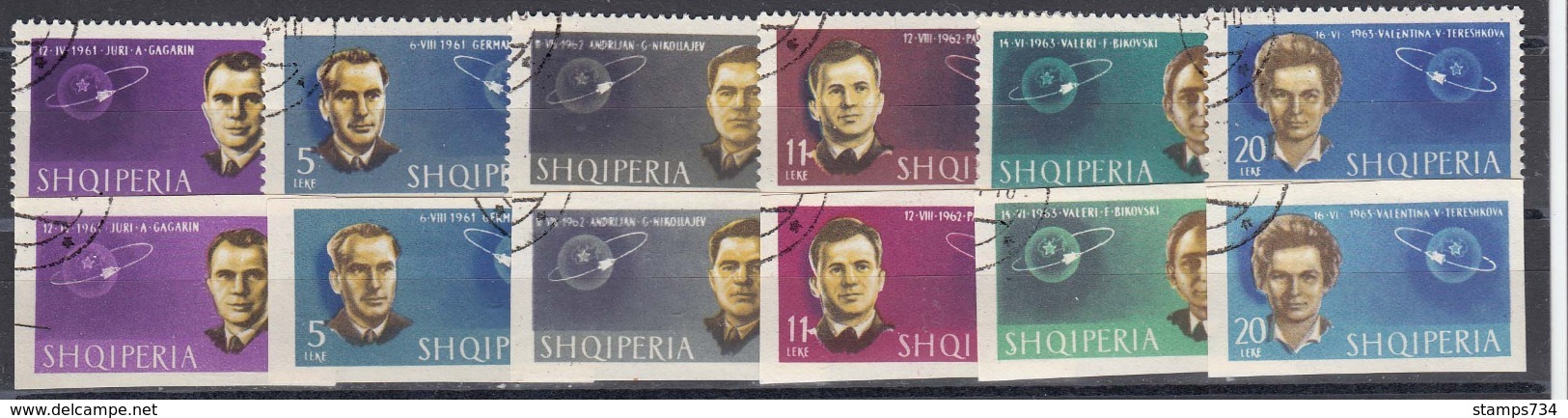 Albania 1963 - Soviet Cosmonauts, Mi-Nr. 757/62 A+B, Used - Albanien