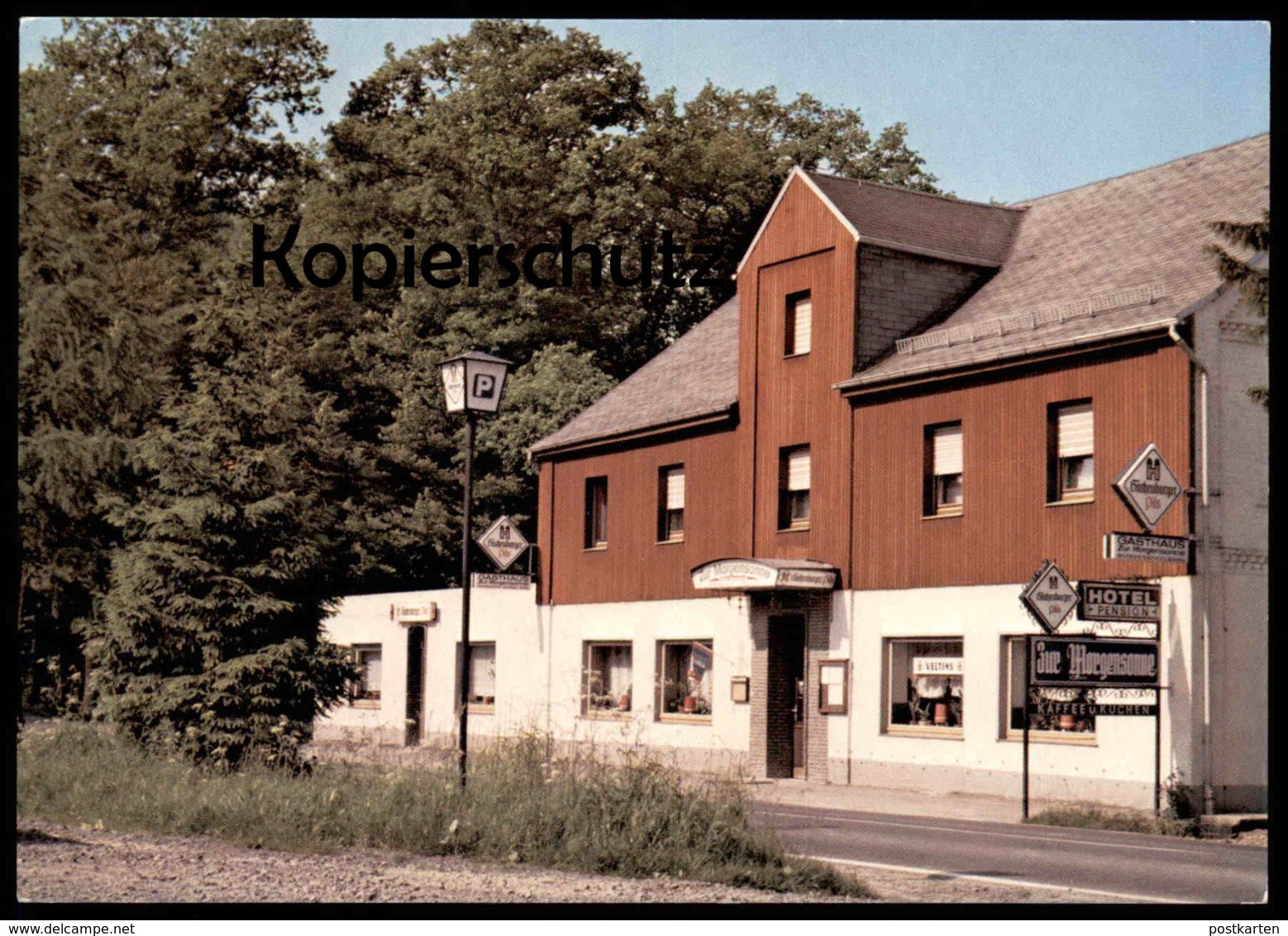 ÄLTERE POSTKARTE STREITHAUSEN HOTEL PENSION ZUR MORGENSONNE ERICH BRINKTRINE HACHENBURGER PILS VELTINS Ansichtskarte - Hachenburg