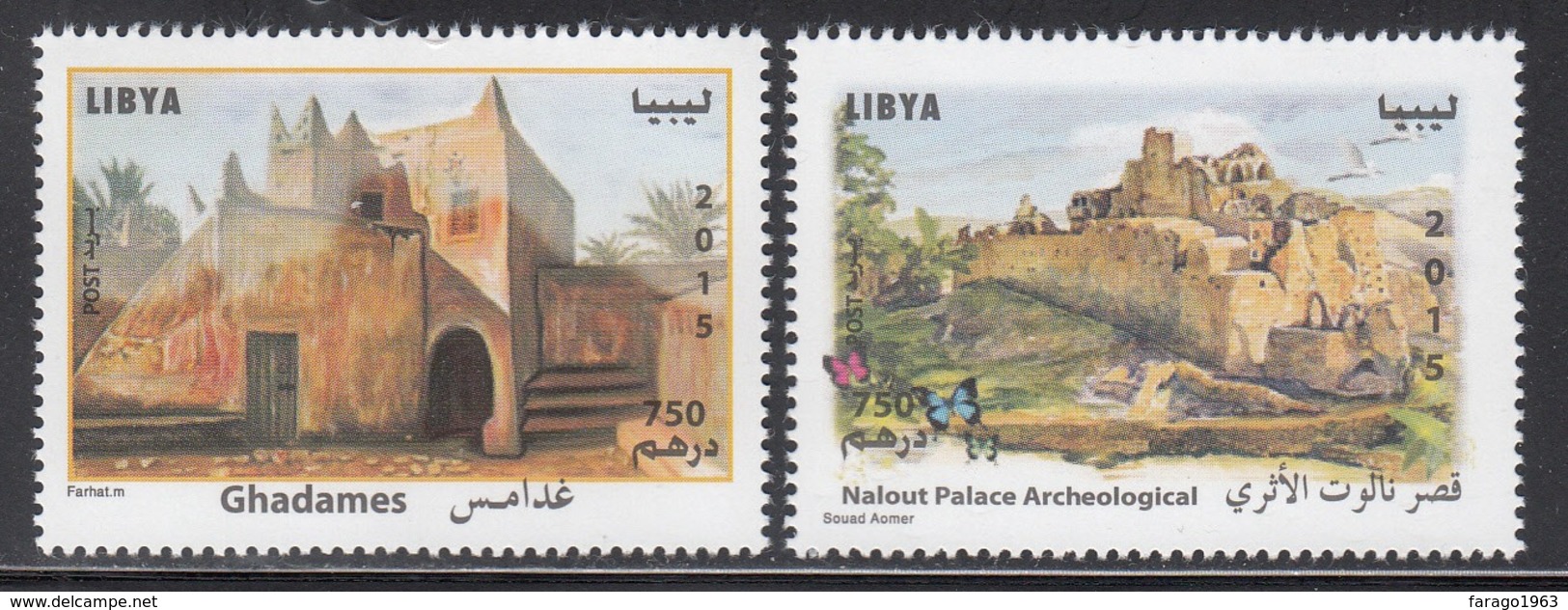 2015 Libya Archaeology Castles Complete Set Of 2 MNH - Libye