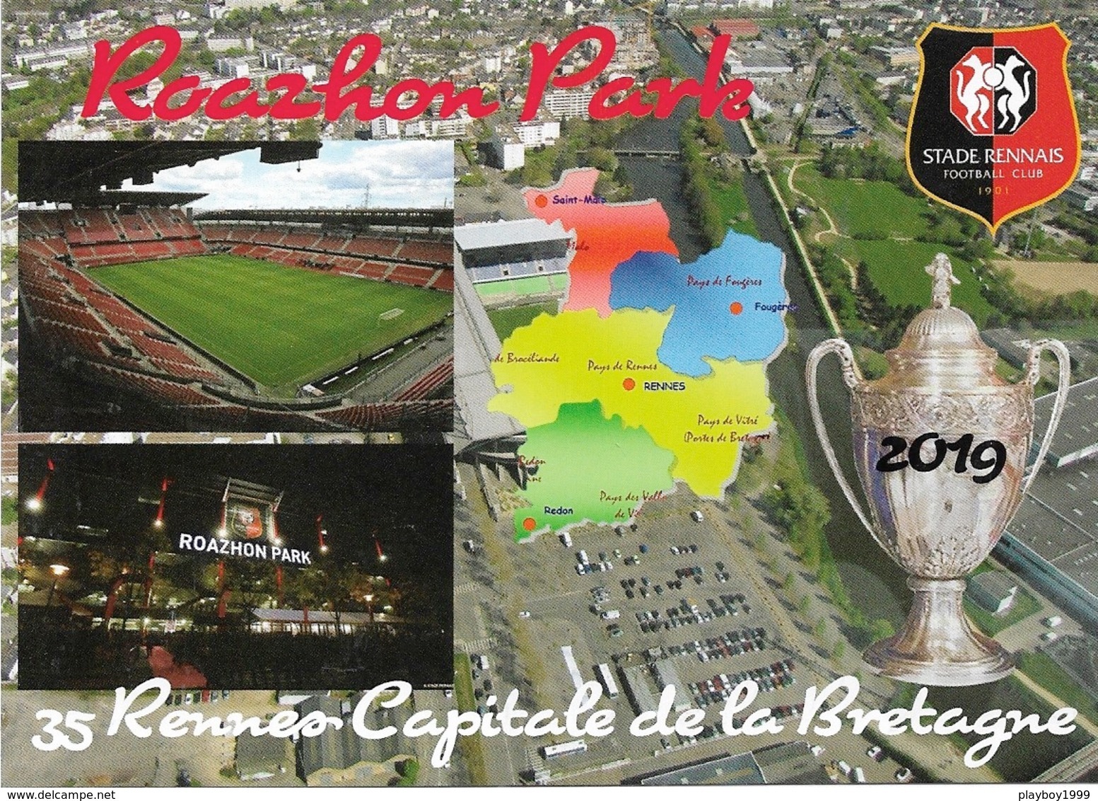 Stade De Football -Stade Roazhon Park-RENNES - Carte Géo- Coupe De France 2019- Capitale De La Bretagne - Cpm - Vierge - - Soccer