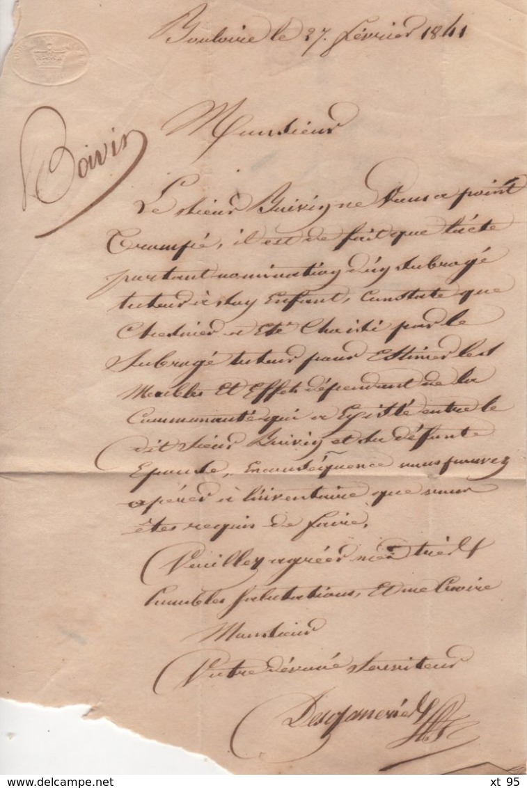 Bouloire - 71 - Sarthe - Cursive - CD Correspondance Distribution - 1841 - 1801-1848: Précurseurs XIX