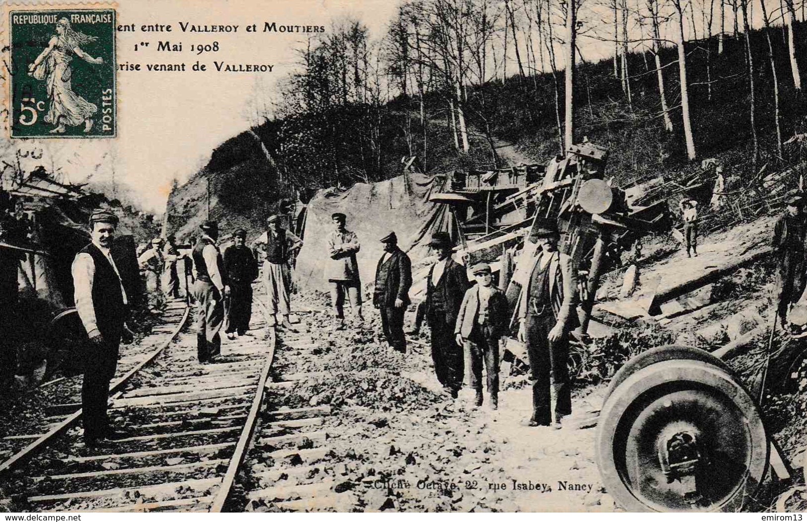 Chemin De Fer Déraillement Du Train Entre Valleroy Et Moustiers 1 Mai 1908 Très Belle Carte - Other & Unclassified