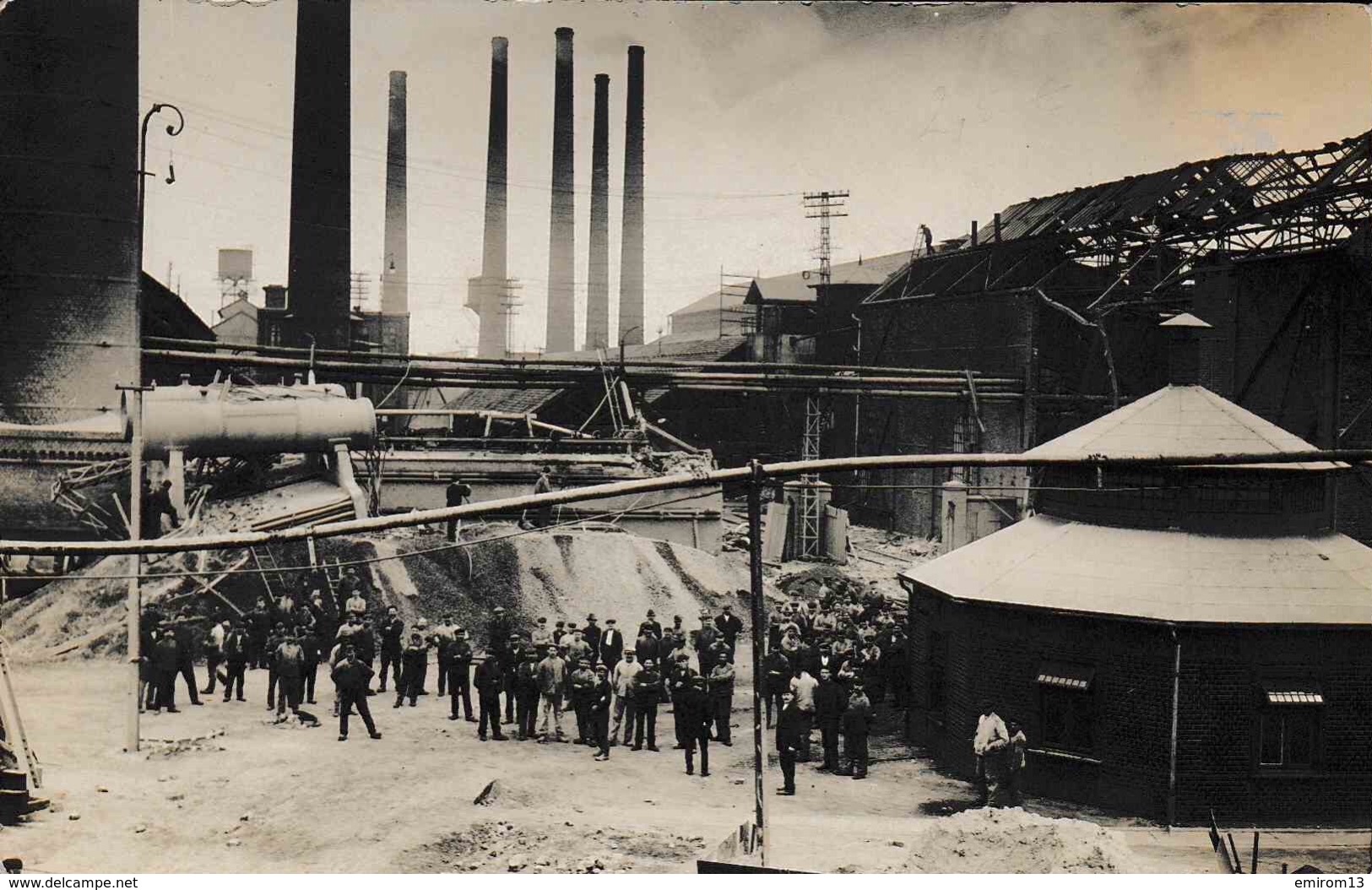 Düsseldorf Carte Photo Usine Cimenterie Ouvriers 1912 - Duesseldorf