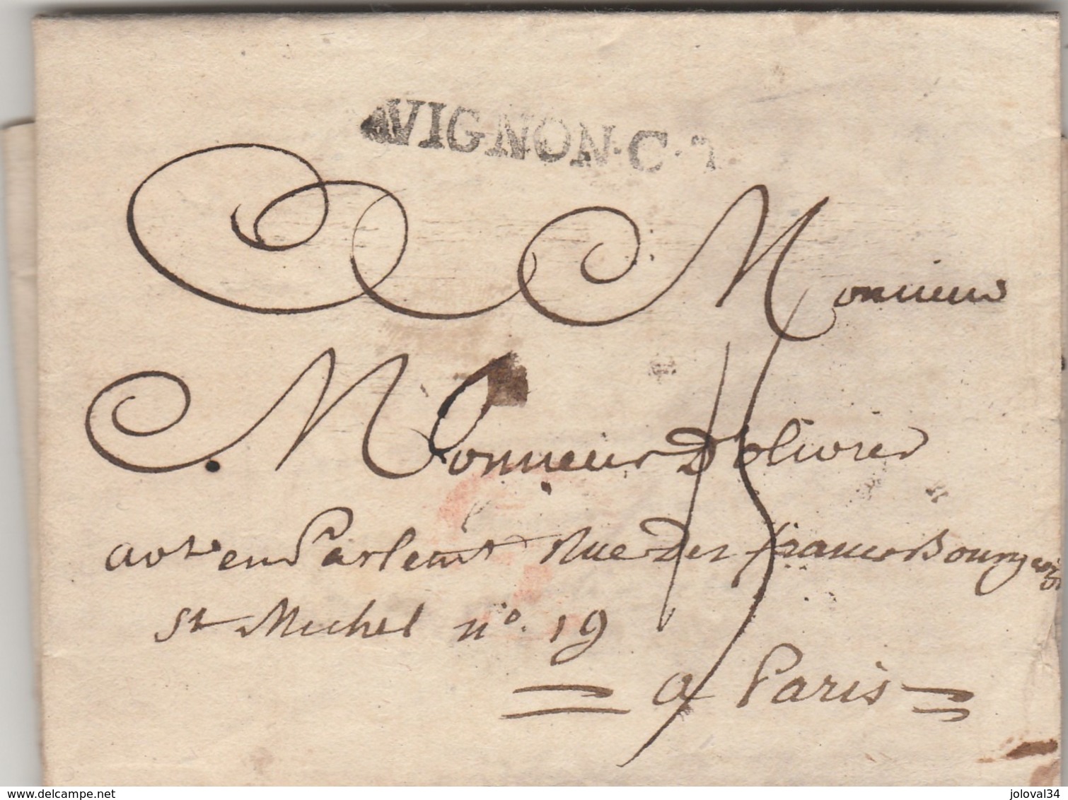 LAC Marque Postale AVIGNON CAT Vaucluse 1788 à Paris - Taxe Au Verso - 1701-1800: Precursors XVIII