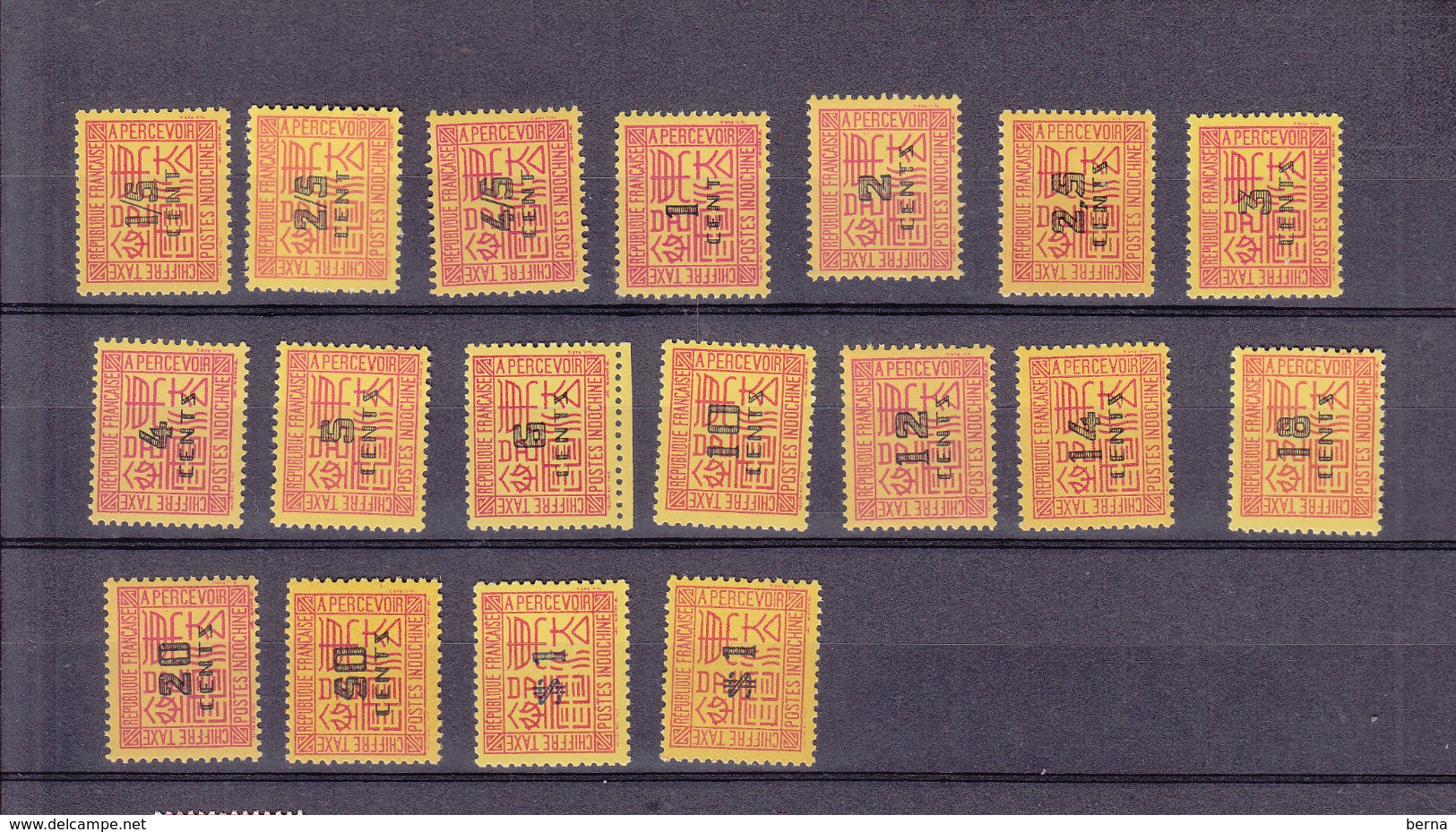 INDOCHINE TAXE 57/74  LUXE NEUF SANS CHARNIERE - Timbres-taxe