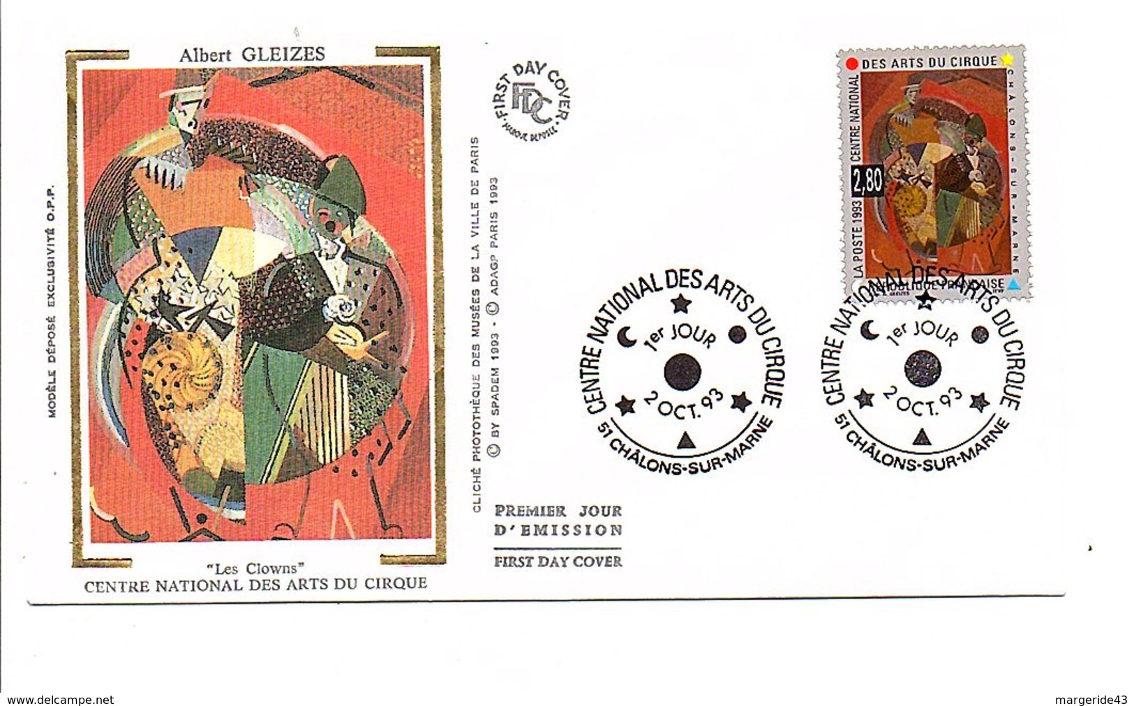 FDC 1993 CENTRE NATIONAL DES ARTS DU CIRQUE - 1990-1999