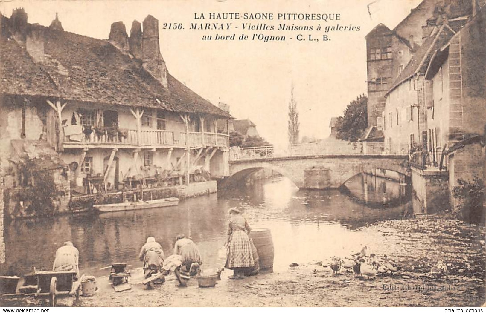 Marnay       70        Laveuses Et Vieilles Maisons Au Bord De L'Ognon             (voir Scan) - Luxeuil Les Bains