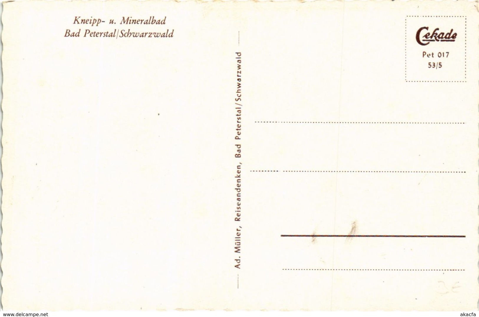 CPA AK Bad Peterstal Kneipp U Mineralbad GERMANY (933387) - Bad Peterstal-Griesbach