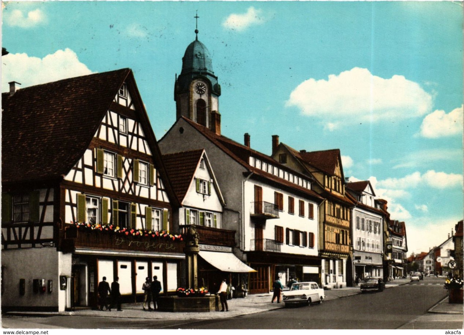 CPA AK Oberkirch Hauptstrasse Mit Kirche GERMANY (933564) - Oberkirch