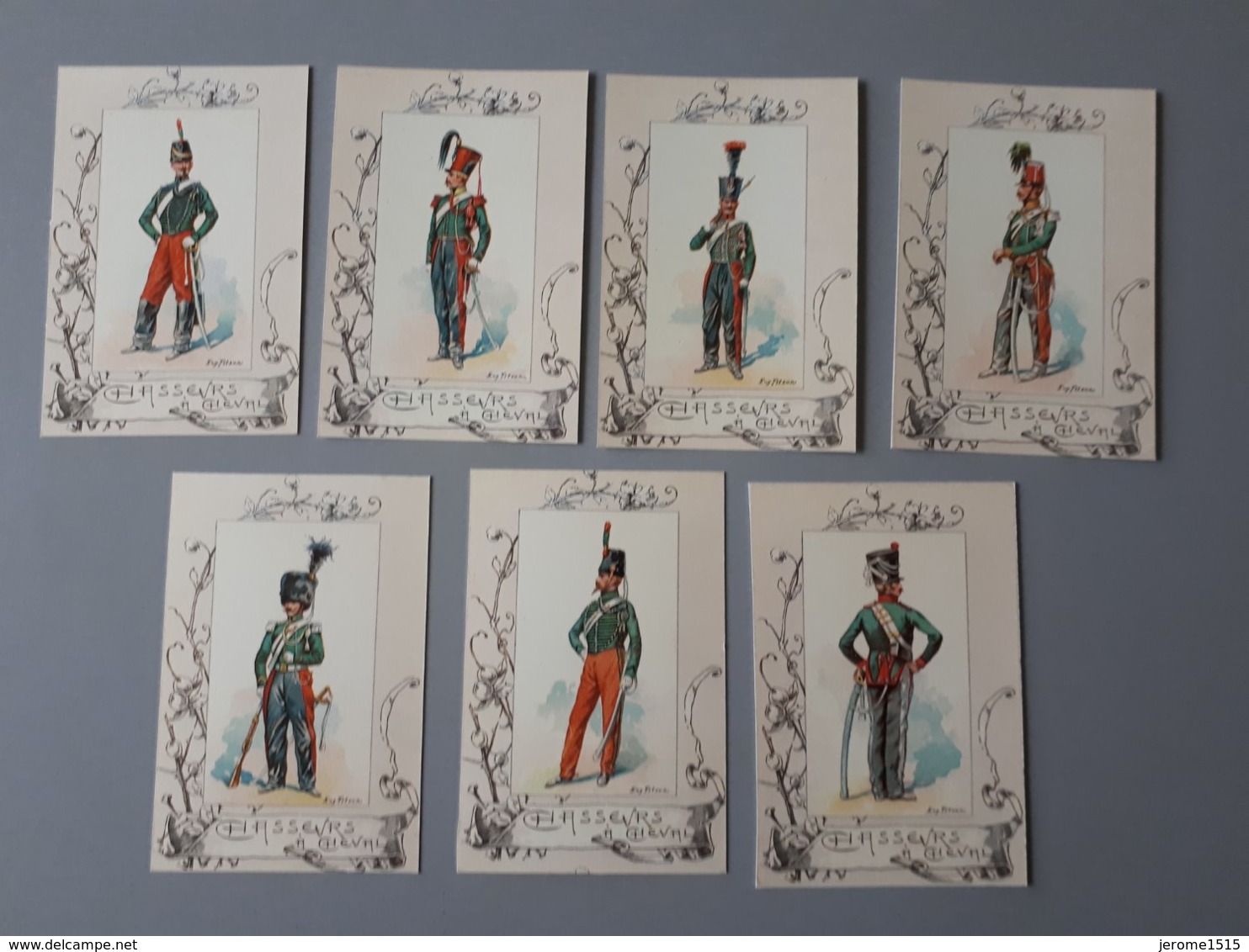 Cartes Reproductions De Dessin : Les Chasseurs à Cheval Second Empire  & - Documents