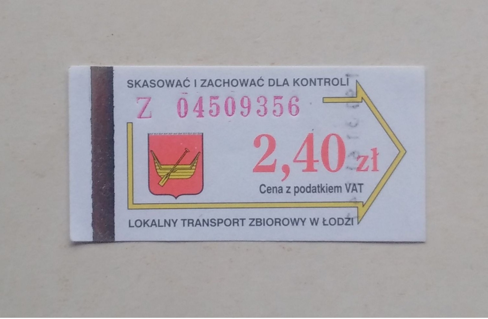 Poland Pologne Polen Lodz 2,40 Zl Ticket Billet Fahrkarte Public Transport - Europa