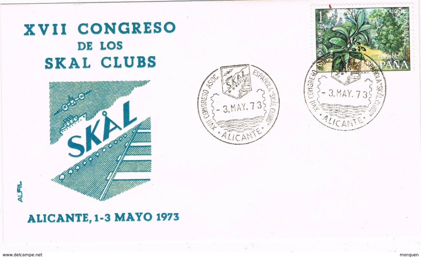 34744. Carta ALICANTE 1973. Congreso SKAL Clubss. Congreso SKAL Club, Excursionismo - Cartas & Documentos