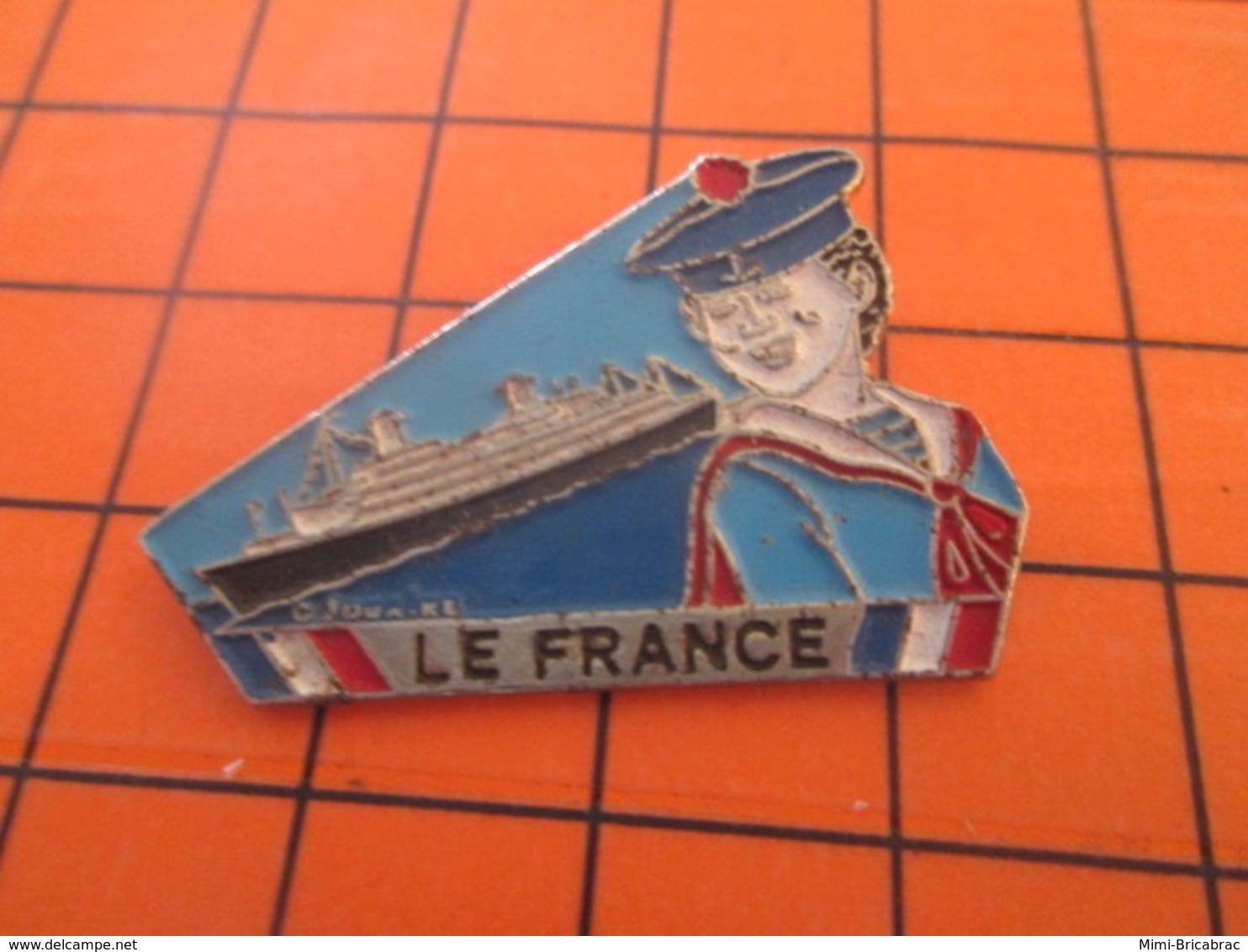 1119 Pin's Pins : BEAU ET RARE : Thème  BATEAUX / PAQUEBOT FRANCE MATELOT MOUSSE MARIN - Barcos