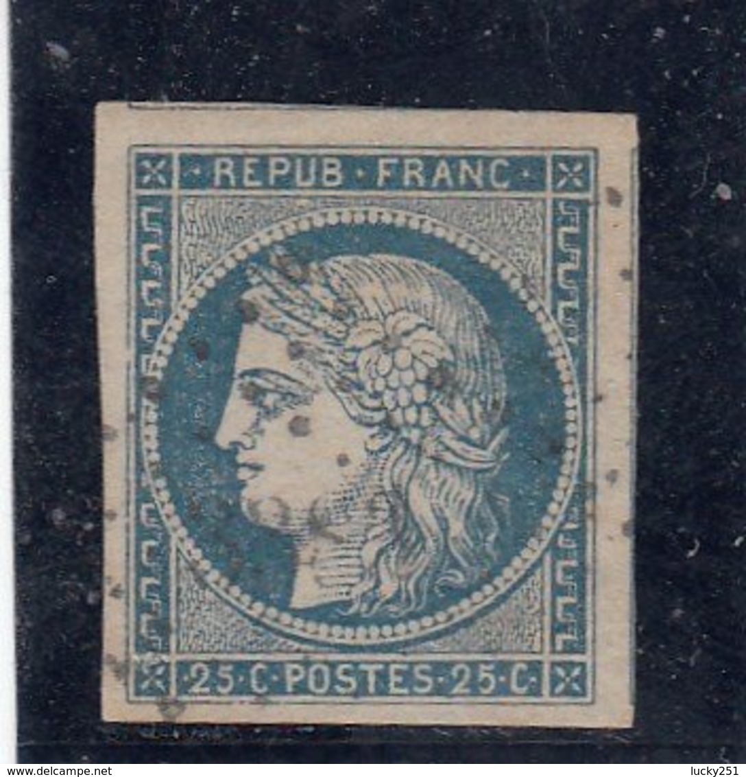 France - Cérès - N°Y.T 4 - 25c Bleu - Oblit. Losange PC 3383 - Cote 65€ - 1849-1850 Ceres