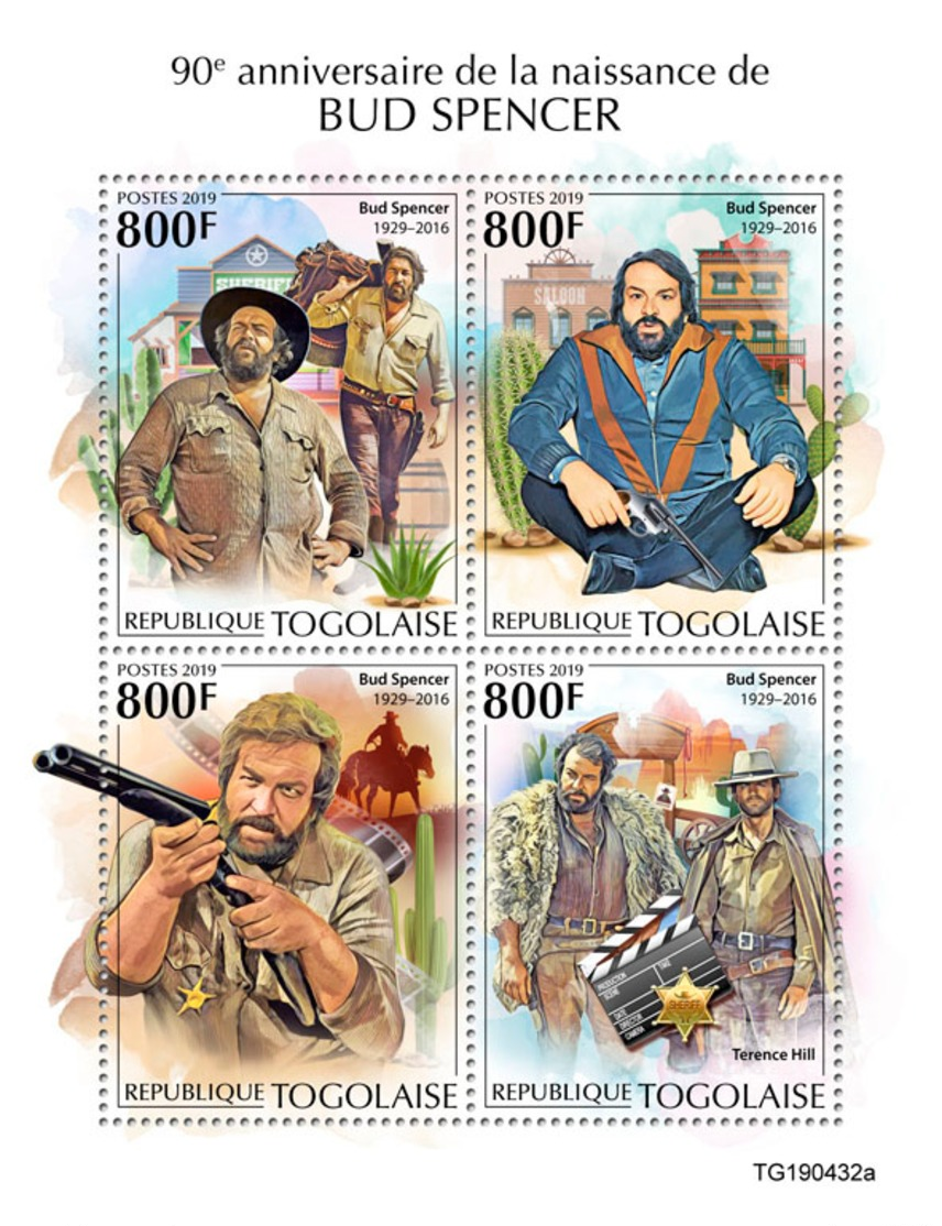 Z08 IMPERF TG190432a TOGO 2019 Bud Spencer MNH ** Postfrisch - Togo (1960-...)