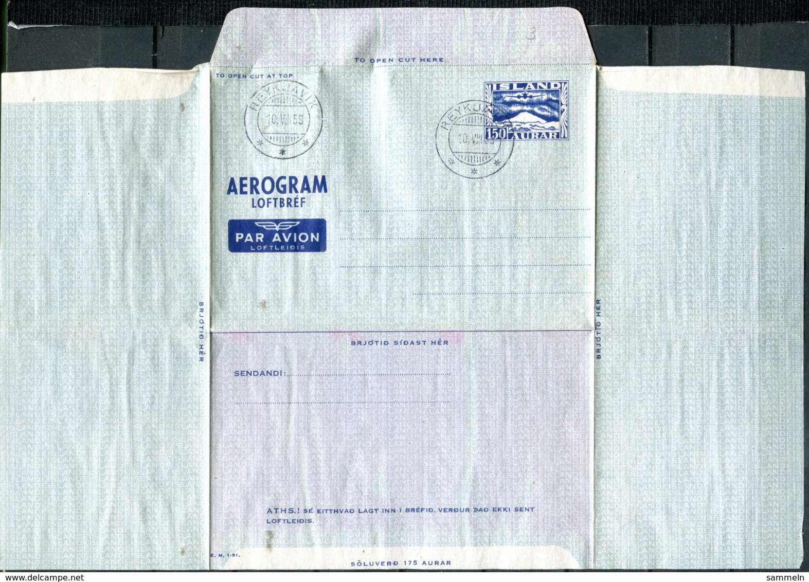 5352 - ISLAND - Aerogram LF 3, Gestempelt Reykjavik - Interi Postali