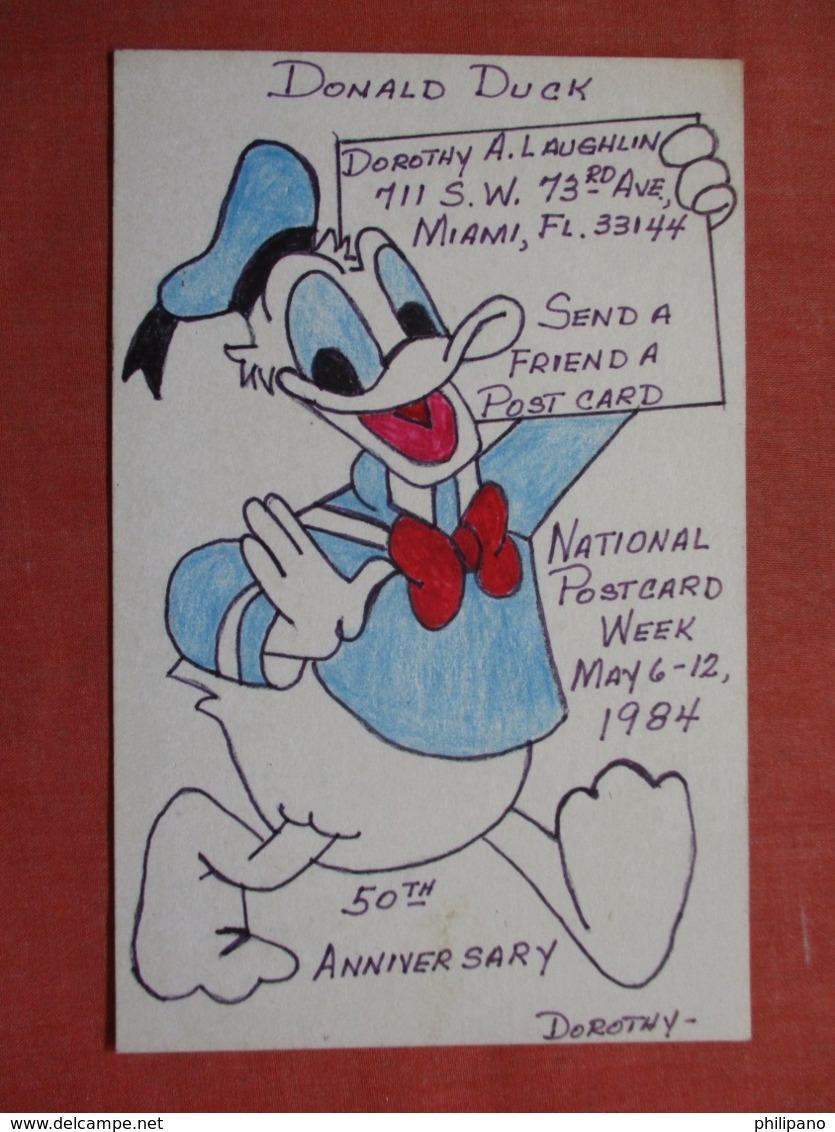 Donal Duck Advertisment National Postcard Week  1984   Ref 3734 - Reclame