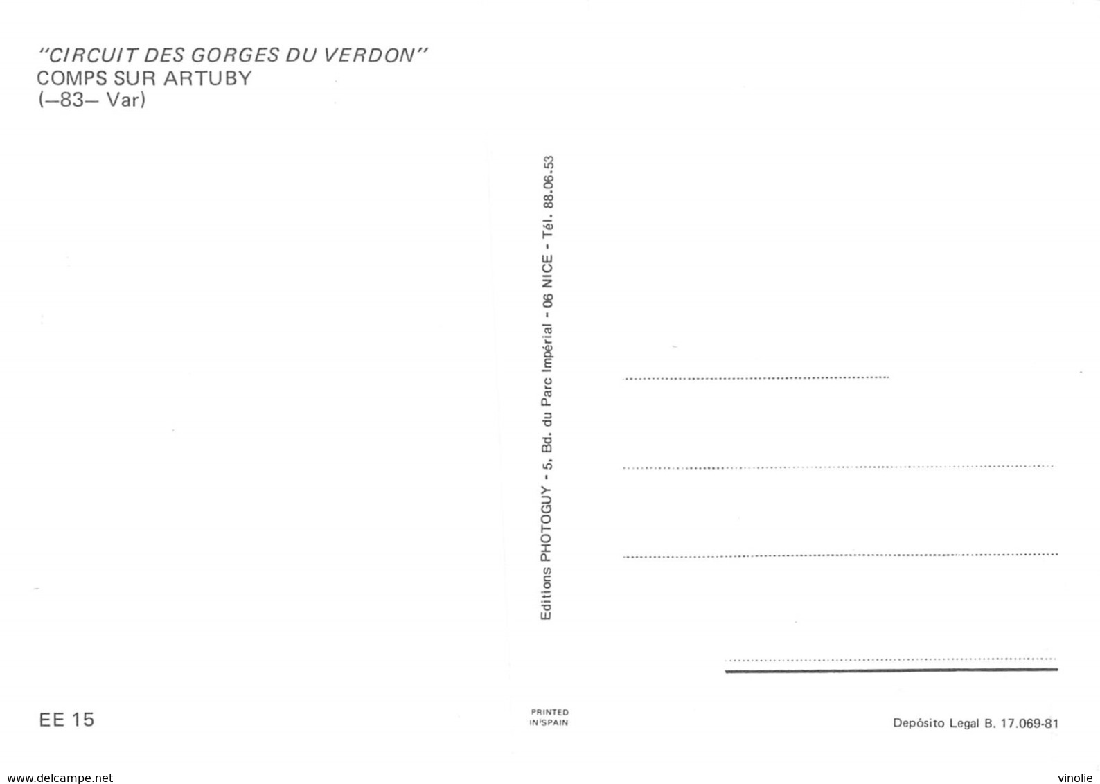 PIE-Z To-19-2853 : COMPS SUR ARTUBY. - Comps-sur-Artuby