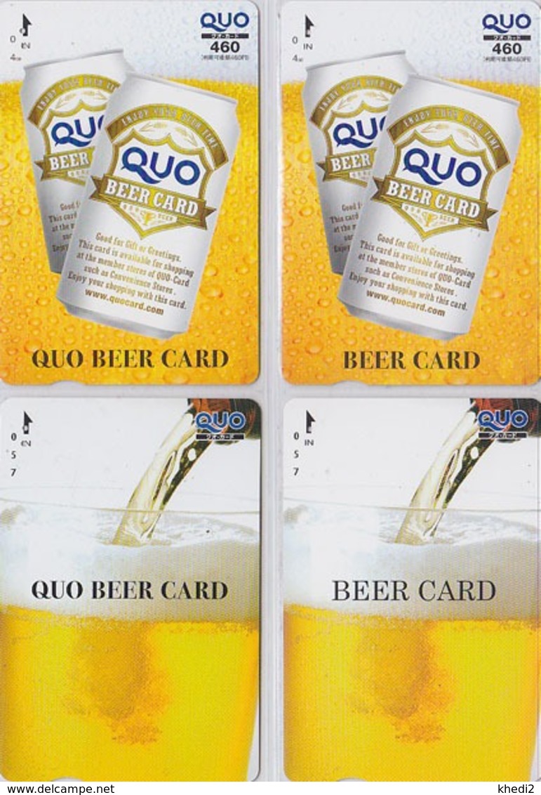 LOT De 4 Cartes Prépayées Différentes Japon - BIERE - BEER Japan Prepaid Cards - BIER Quo  KARTEN - 854 - Alimentación