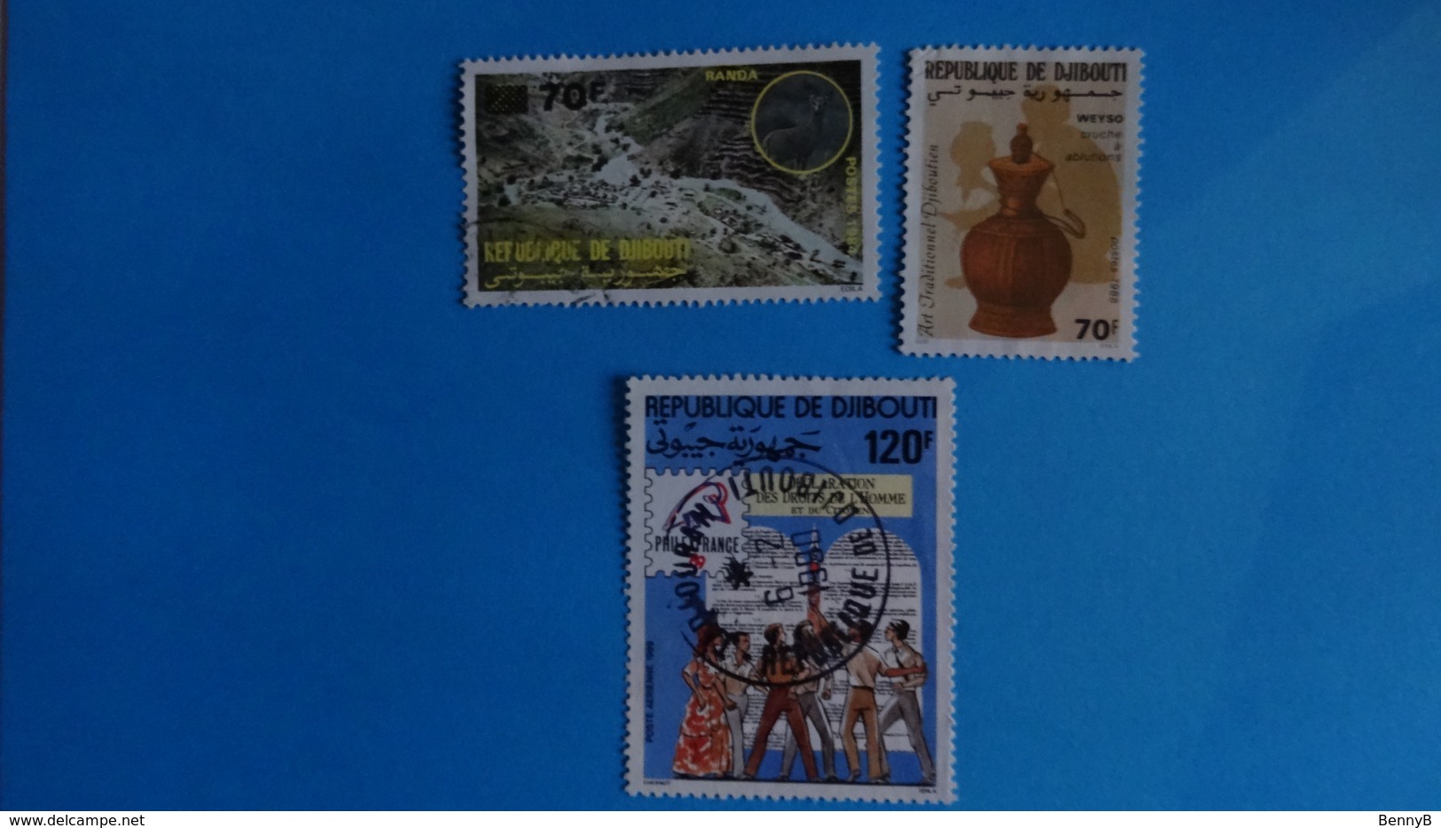 DJIBOUTI - 2 Timbres 1984 Et 1988 + 1 Timbre  Poste Aérienne 1989 Avec Belle Oblitération Centrale - Used - Djibouti (1977-...)