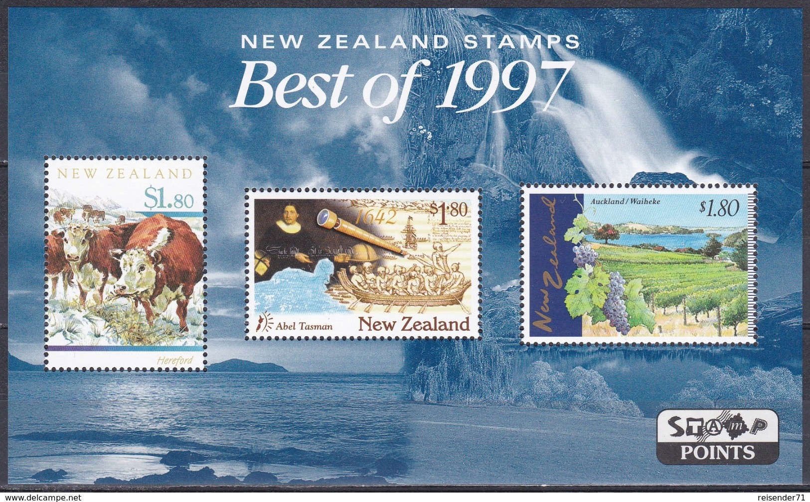 Neuseeland New Zealand 1998 Tiere Animals Cattles Landwirtschaft Weinbau Wine Geschichte History Abel Tasman, Bl. 71 ** - Neufs