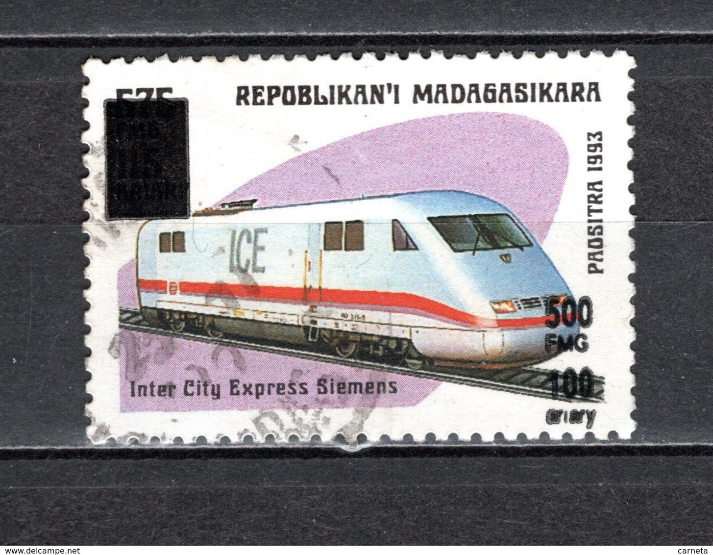 MADAGASCAR N° 1681AA   SURCHARGE LOCALE OBLITERE   COTE  ? €   TRAIN - Madagascar (1960-...)