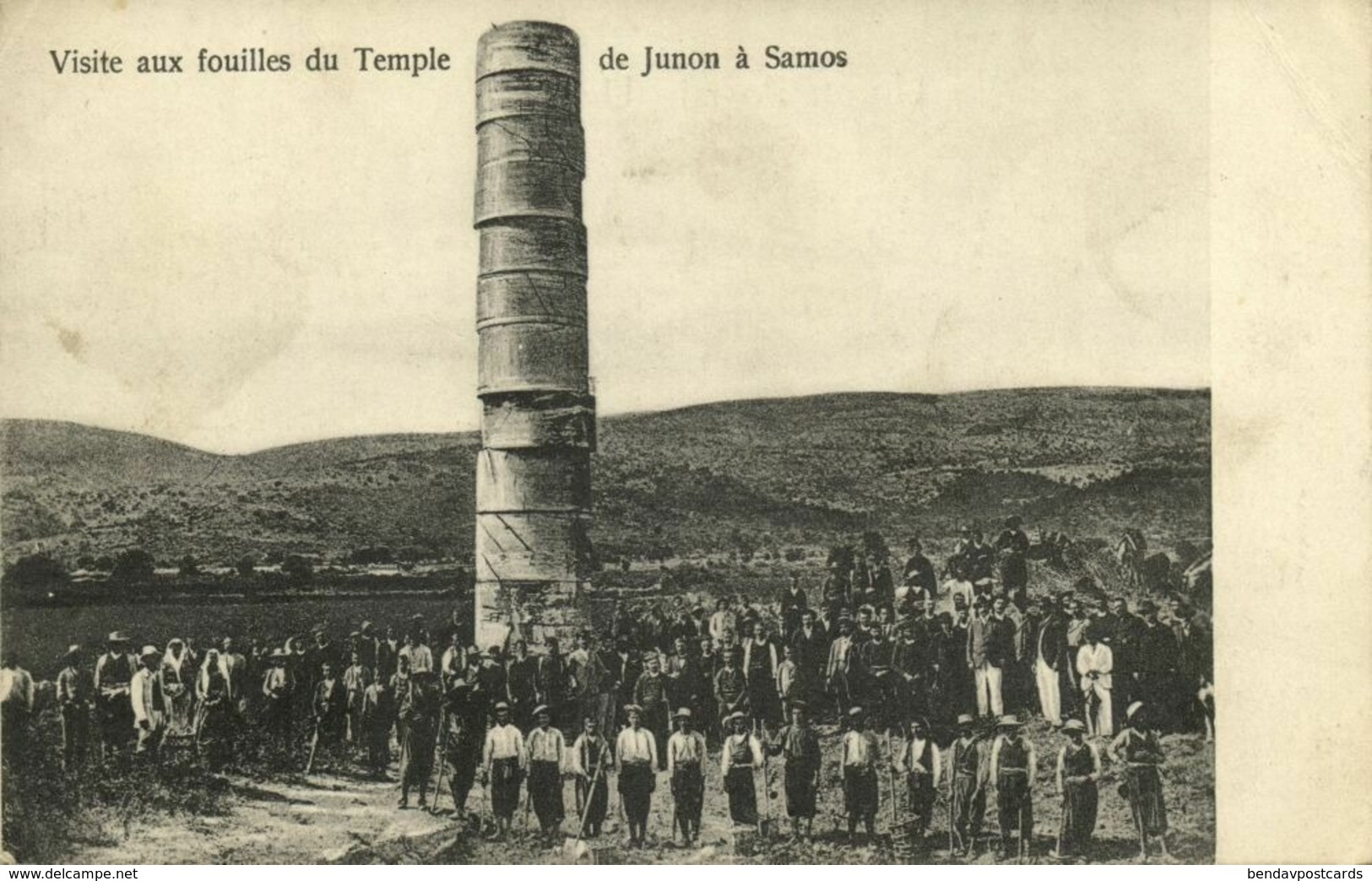 Greece, SAMOS, Visit To The Excavations Of The Temple Of Juno (1910s) Postcard - Greece