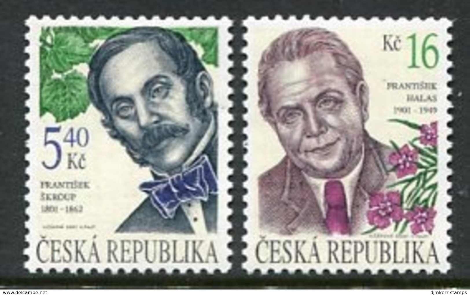 CZECH REPUBLIC 2001 Personalities MNH / **.  Michel 291-92 - Unused Stamps