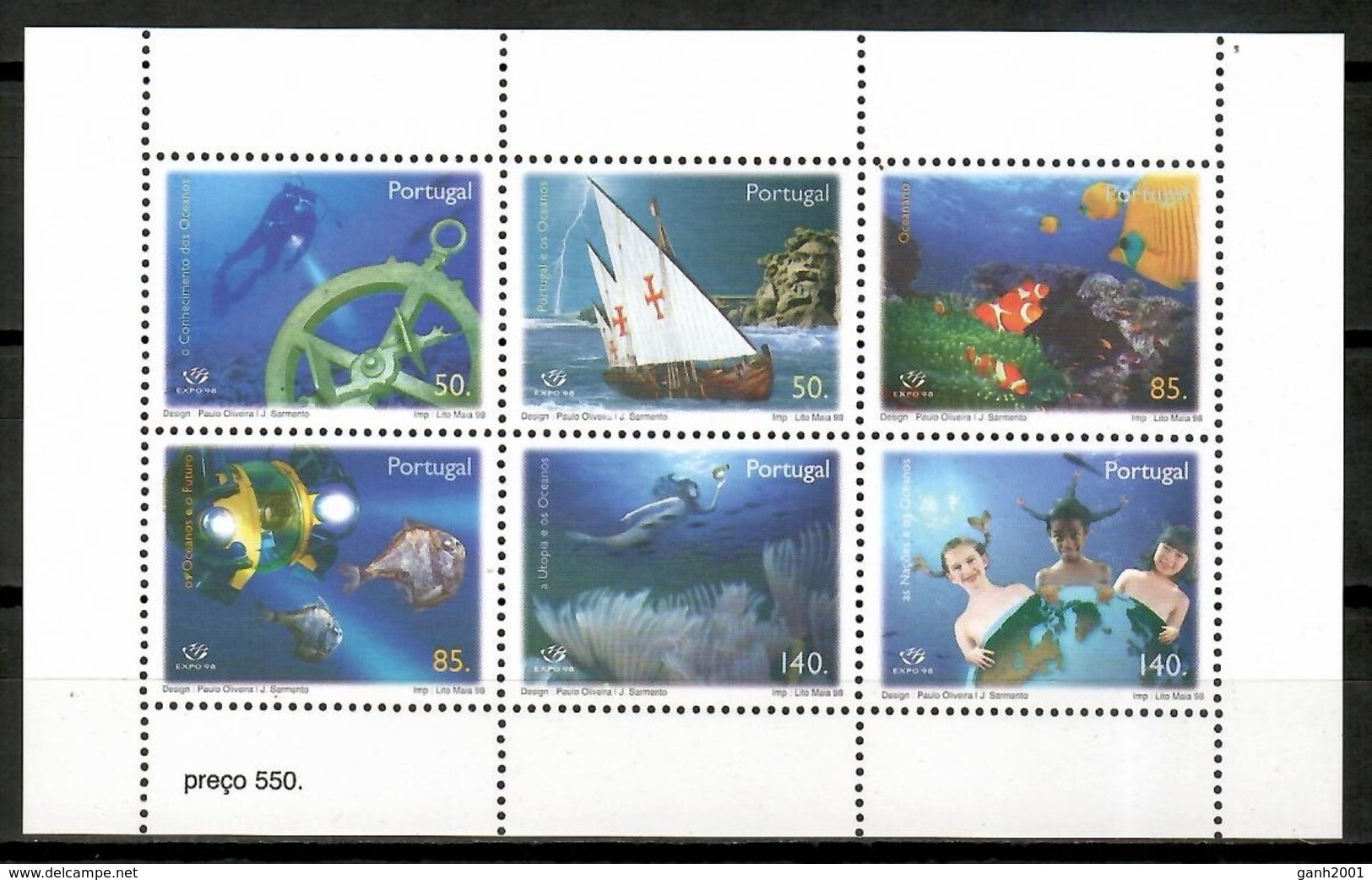 Portugal 1998 / Ships Fishes Oceans Expo'98 MNH Barcos Peces Océanos Fische Schiffe / Cu15102  31-5 - Schiffe