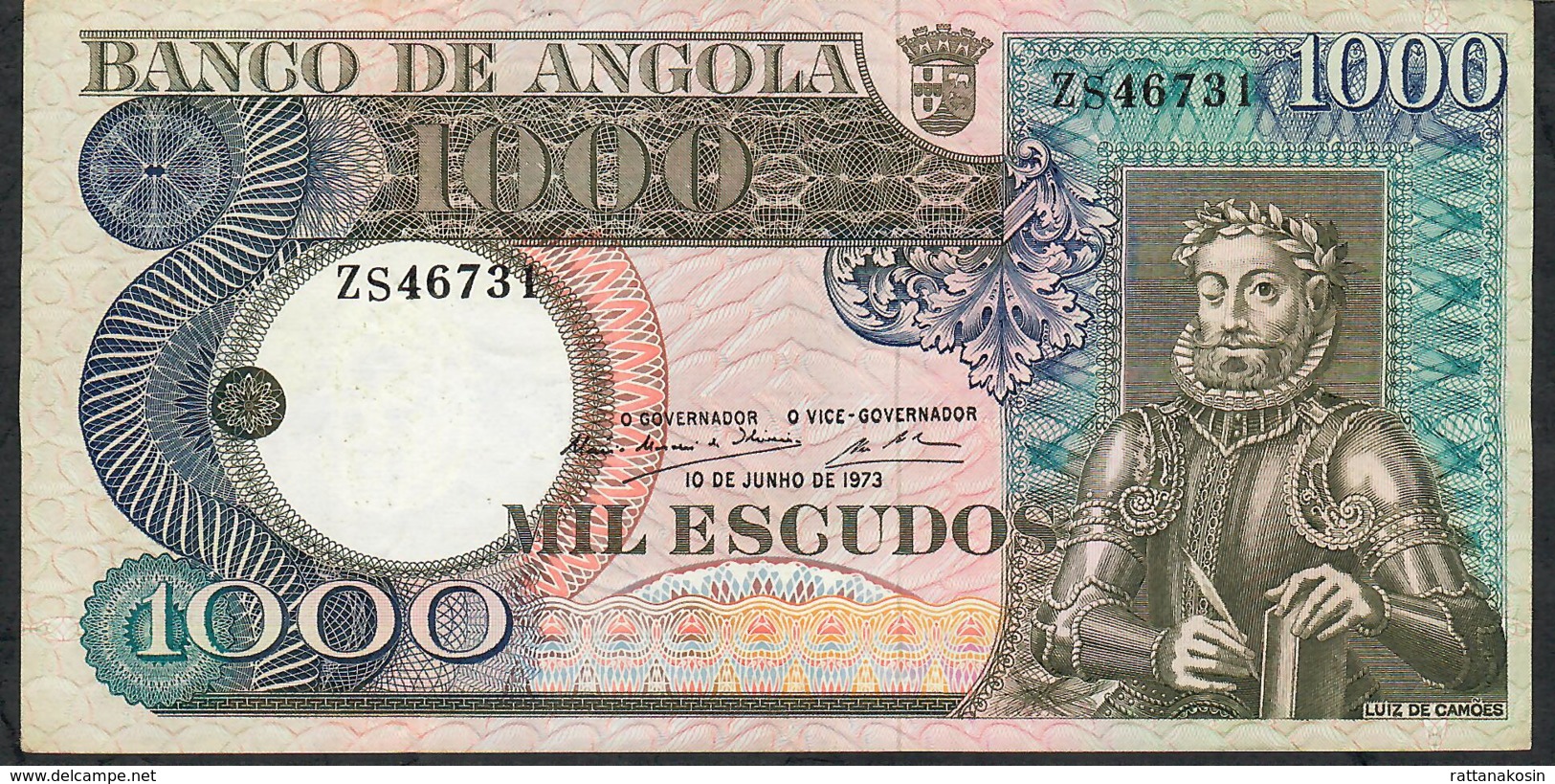 ANGOLA  P108 1000 ESCUDOS 1973 #ZS    AU+/UNC. - Angola