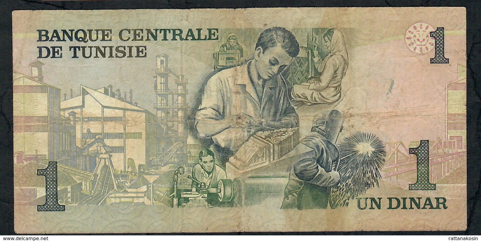 TUNISIA P70  1  DINAR  1973 #B/13    FINE - Tunisie