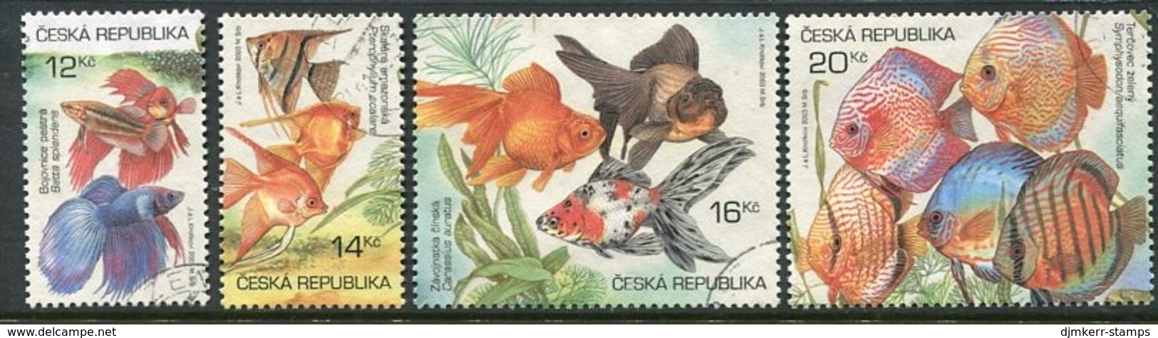 CZECH REPUBLIC 2003 Aquarium Fish Used Singles Ex Block.  Michel 364-67 - Gebruikt