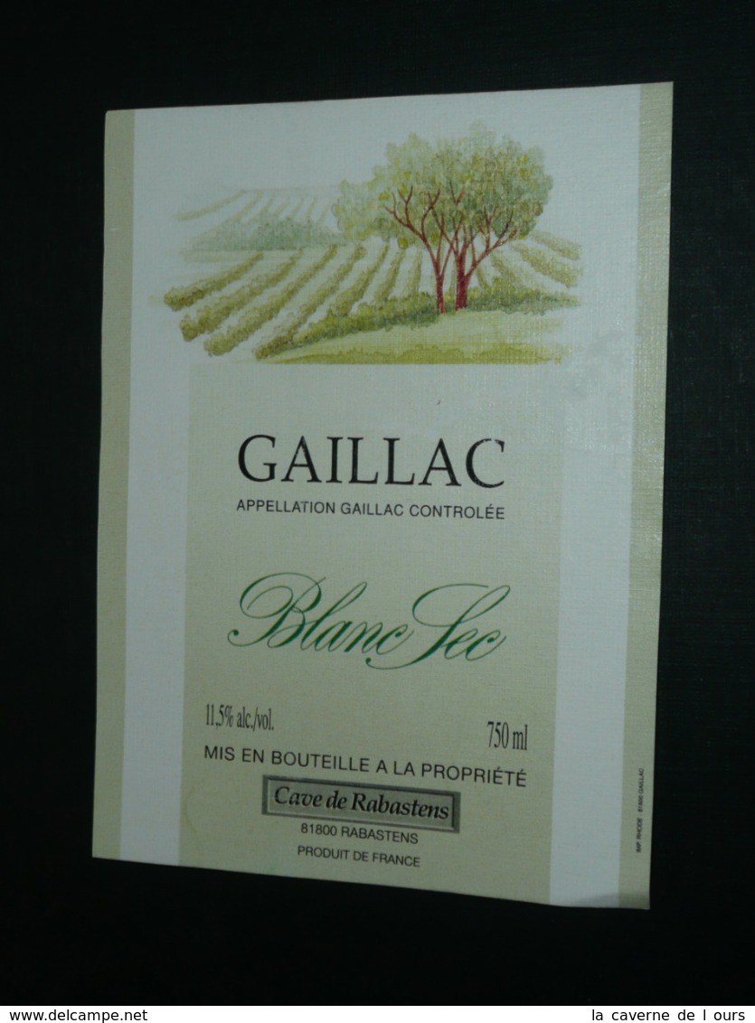 Ancienne étiquette De Vin, Gaillac Blanc Sec - Gaillac