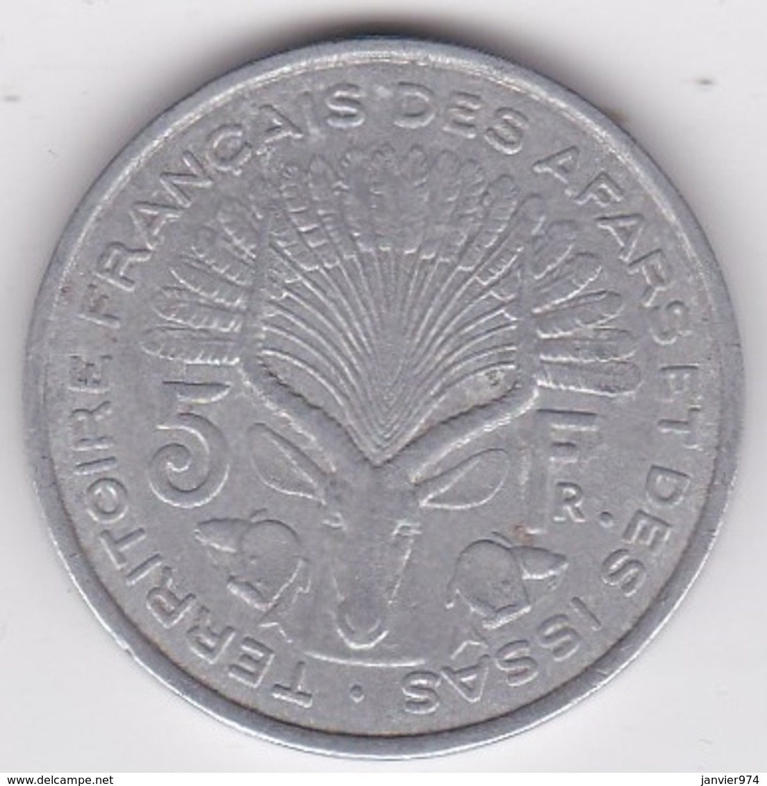 TERRITOIRE FRANCAIS DES AFARS ET DES ISSAS. 5 FRANCS 1975. Aluminium - Djibouti