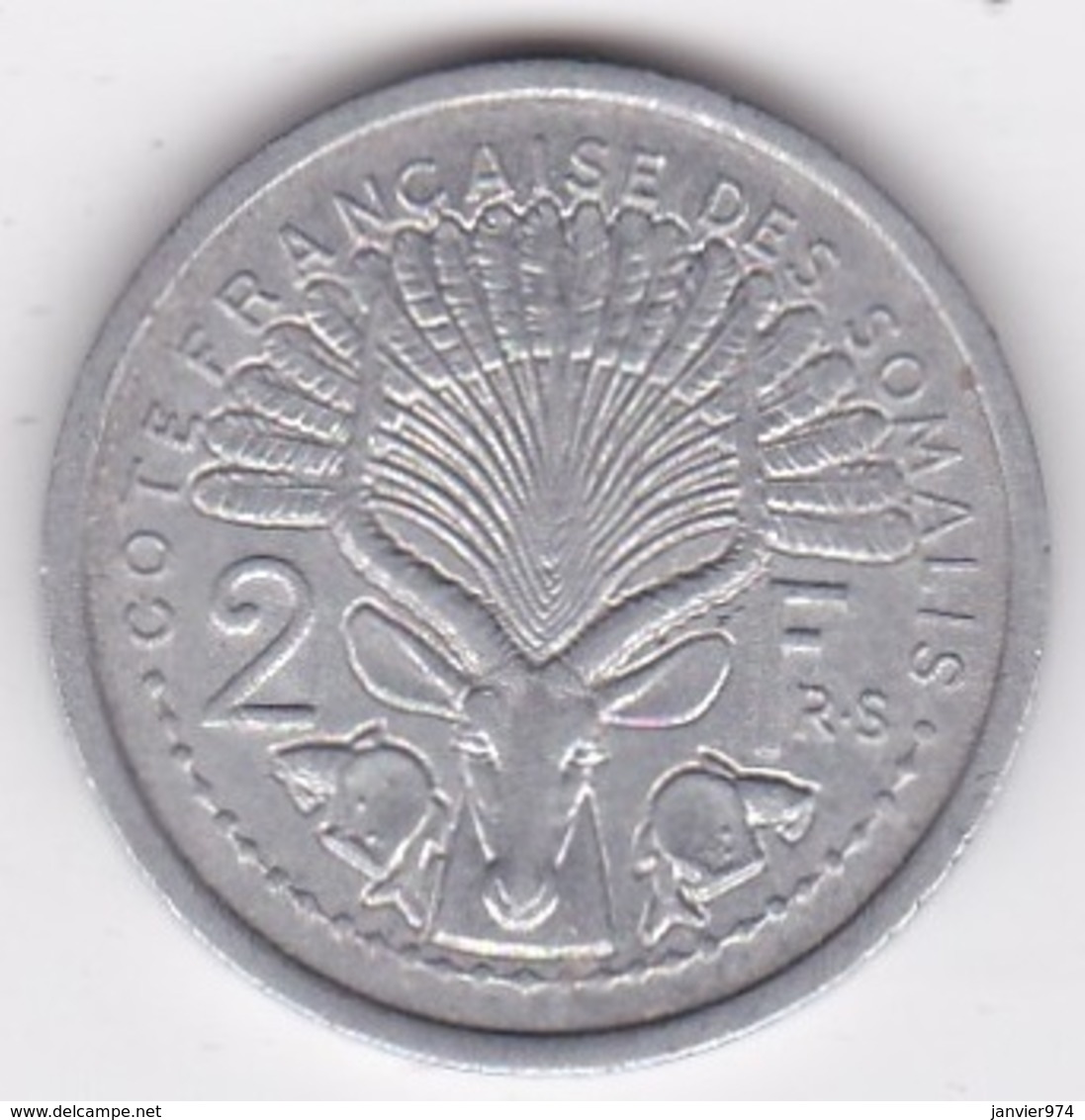 CÔTE FRANCAISE DES SOMALIS. 2 FRANCS 1965. ALUMINIUM - Djibouti