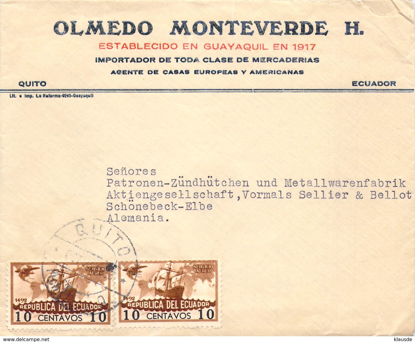 Cover Quito > Schönebeck / Elbe 193? - Ecuador