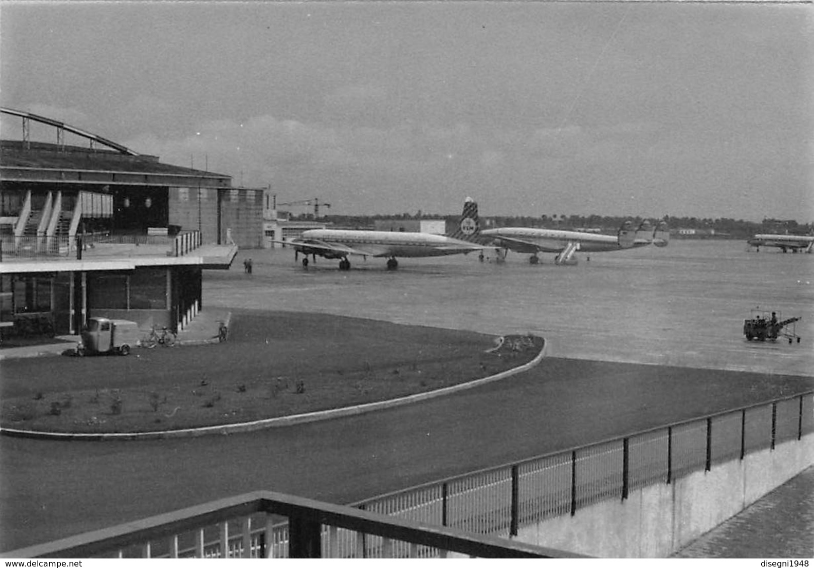 08794 "AEROPORTO MILANO LINATE - KLM E LUFTHANSA" ANIMATA FOTO ORIG. - Aviazione