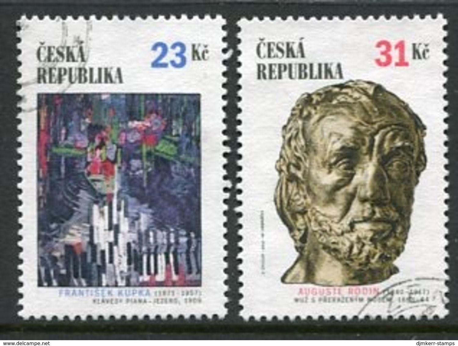 CZECH REPUBLIC 2002 Czech-French Culture Used Singles Ex Block .  Michel 320-21 - Used Stamps