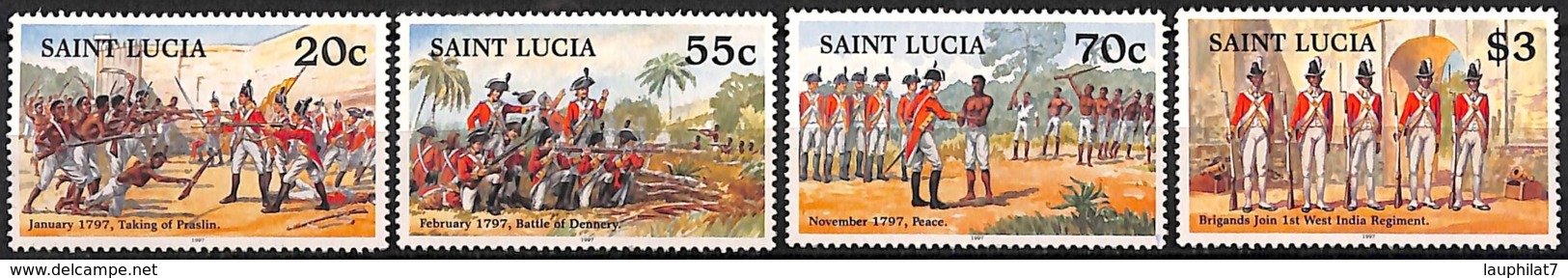 [829101]TB//**/Mnh-St.Lucie 1997 - N° 1061/64, Révolte Contre L'armée Britannique, Militaria, Costumes, SC - St.Lucie (1979-...)