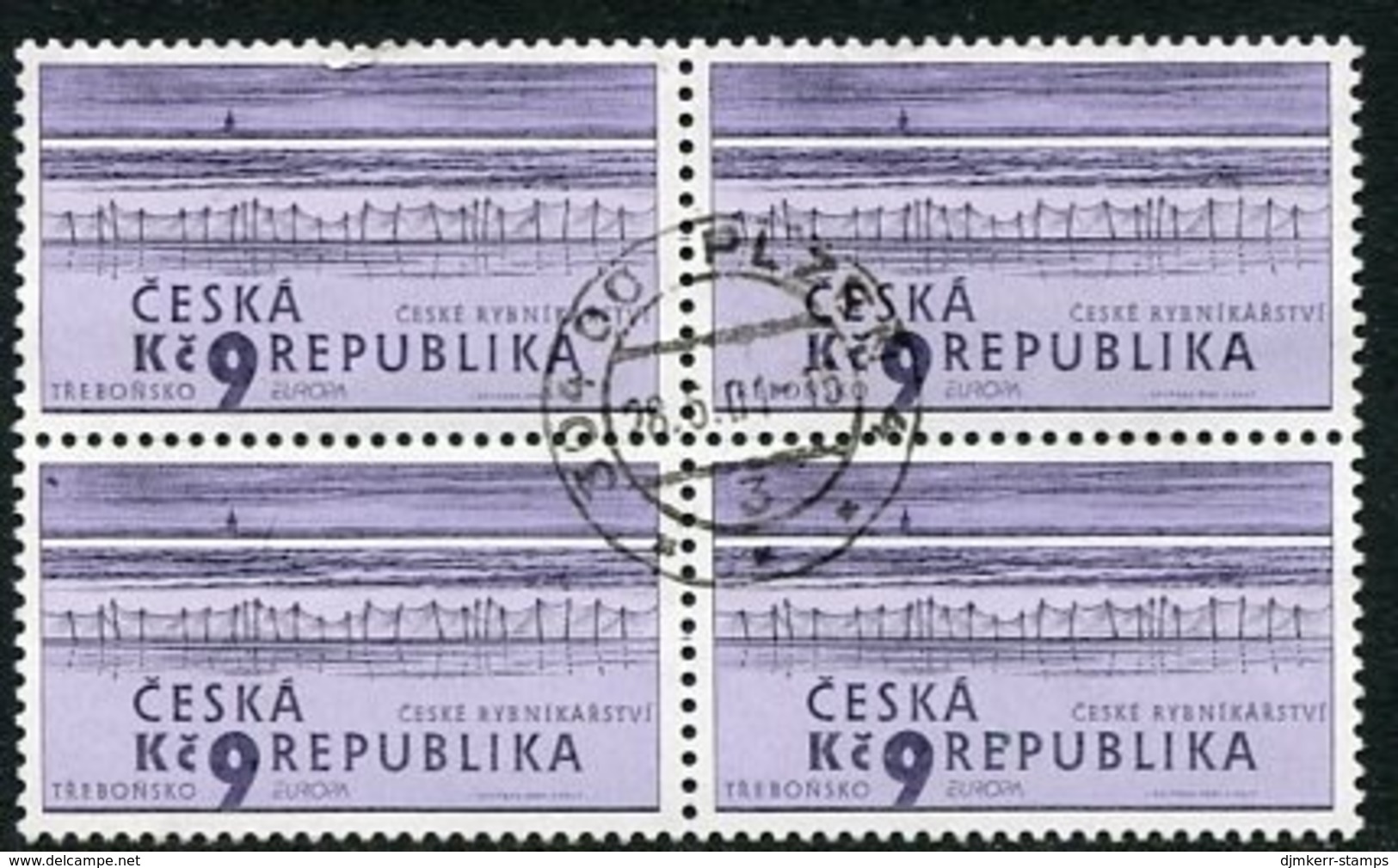 CZECH REPUBLIC 2001 Europa: Water Resources Used Block Of 4.  Michel 289 - Oblitérés