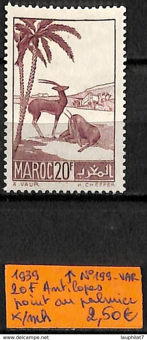 [836675]TB//*/Mh-France (Ex Colonie) Maroc 1939 - N° 199-VAR, 20f Antilopes, Point Au Palmier, Animaux - Ungebraucht